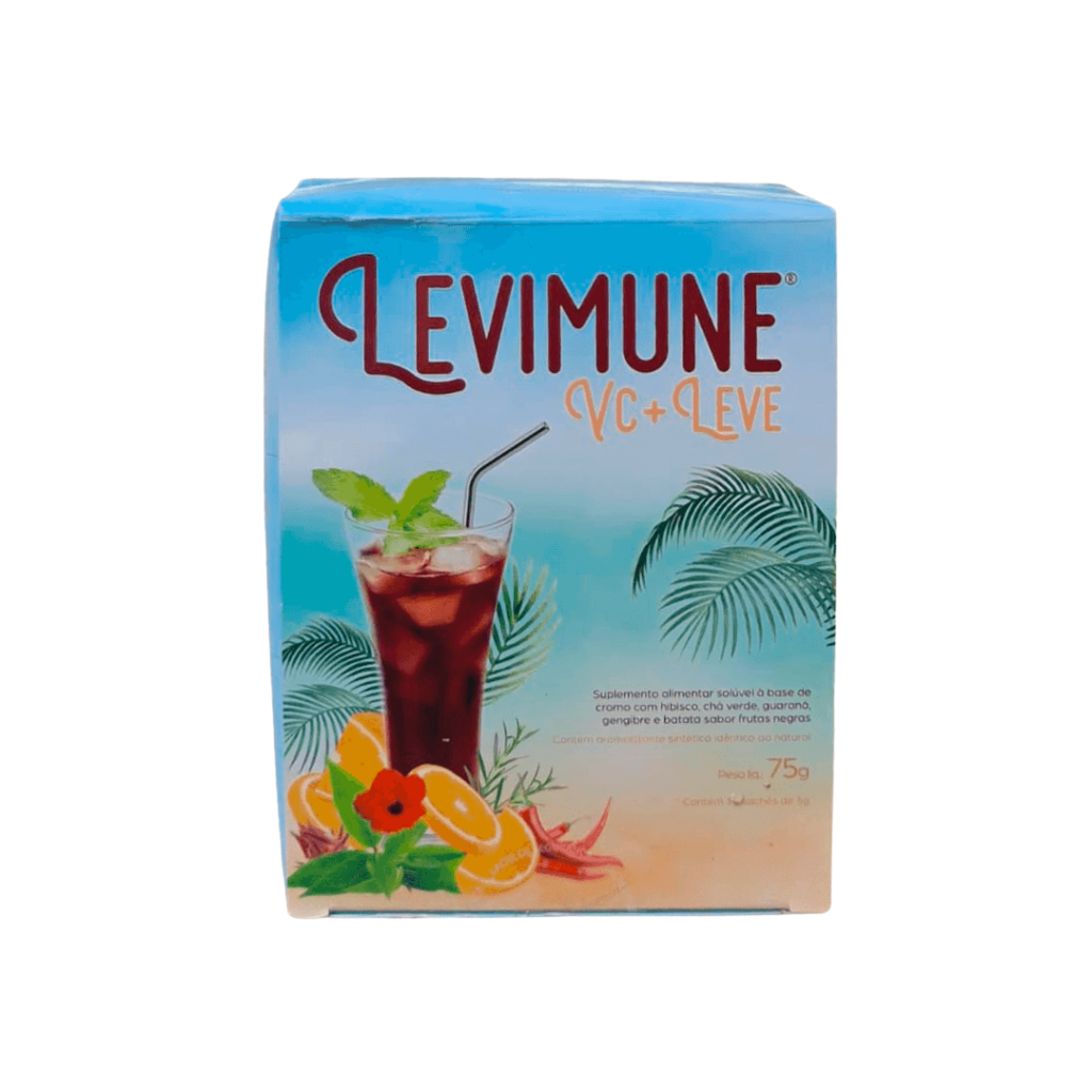 CHÁ SOLÚVEL LEVIMUNE FRUTAS NEGRAS - CAIXA COM 15 SACHÊS DE 5G
