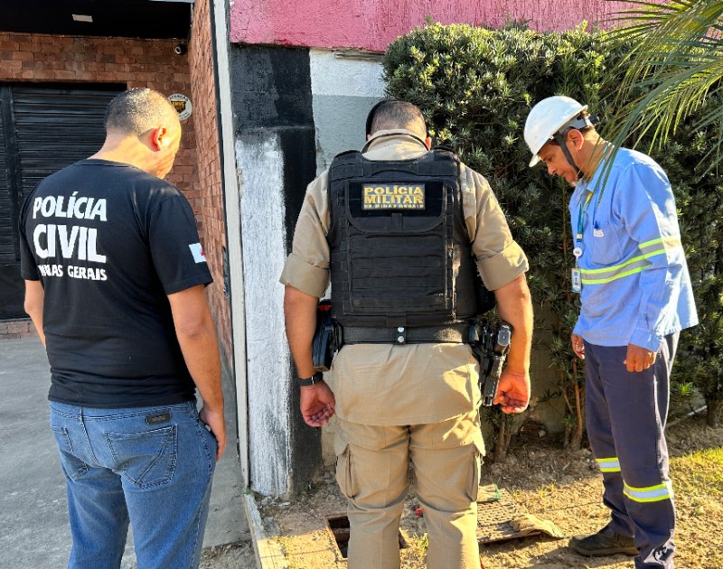 Operação da Copasa e da Polícia Civil fiscaliza estabelecimento na região contra ‘gato’ de água