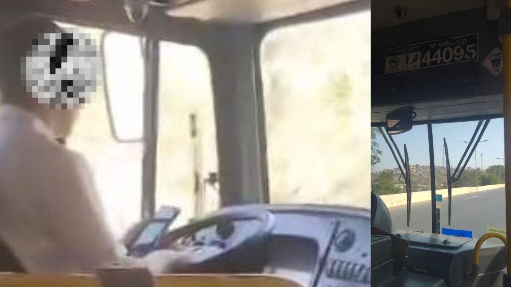 Passageiro flagra motorista de ônibus utilizando celular enquanto dirigia em Sabará