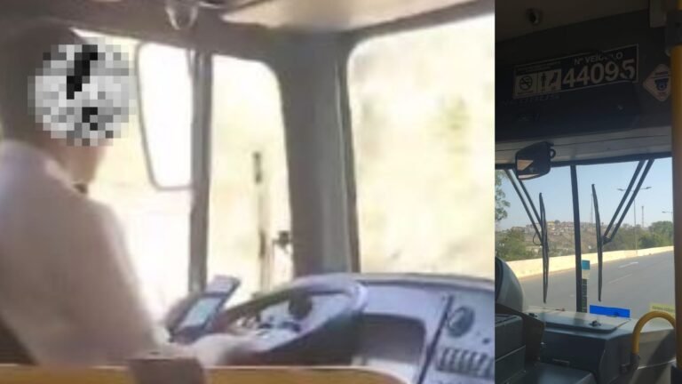 Passageiro flagra motorista de ônibus utilizando celular enquanto dirigia em Sabará