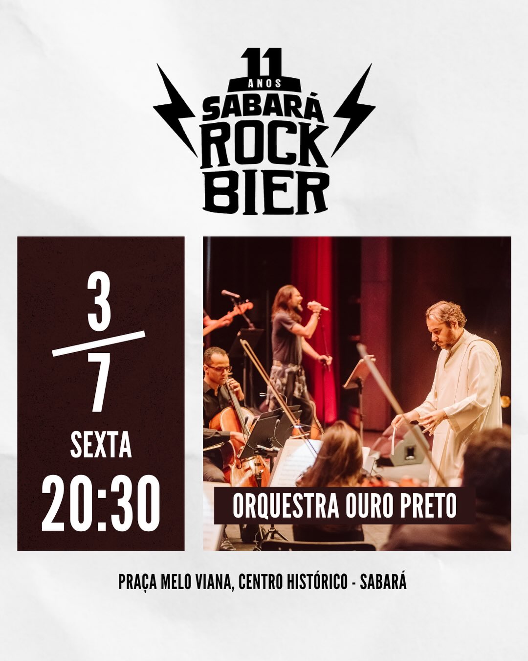 De 3 a 5 de julho, a Praça Melo Viana recebe a 11ª edição do Sabará Rock Bier, com uma programaç
